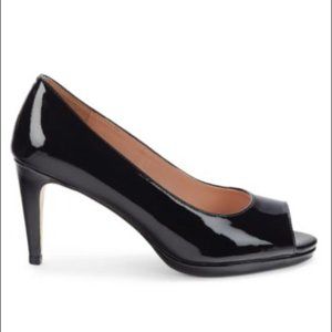 Cole Haan Black Patent Peep toe Pump Nike Air technology making them very comfy